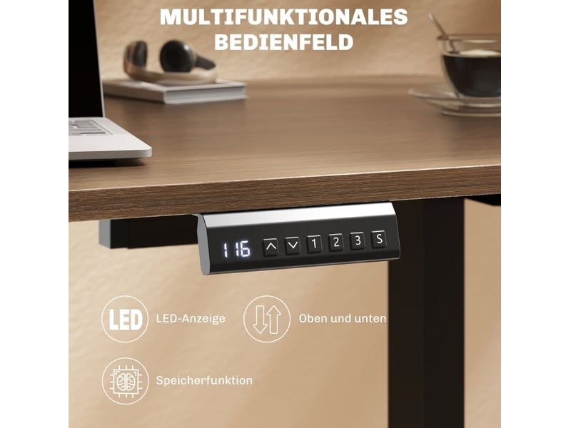  Piètement de bureau électrique réglable noir à 2 moteurs avec mémoire  - Conforama E