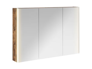 Armoire miroir salle de bain, meuble de rangement chêne fumé 103.5x15.5x70 cm