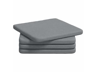 Lot de 4 coussins de siège, coussins décoratifs tissu gris clair 40 x 40 x 3 cm cf60005