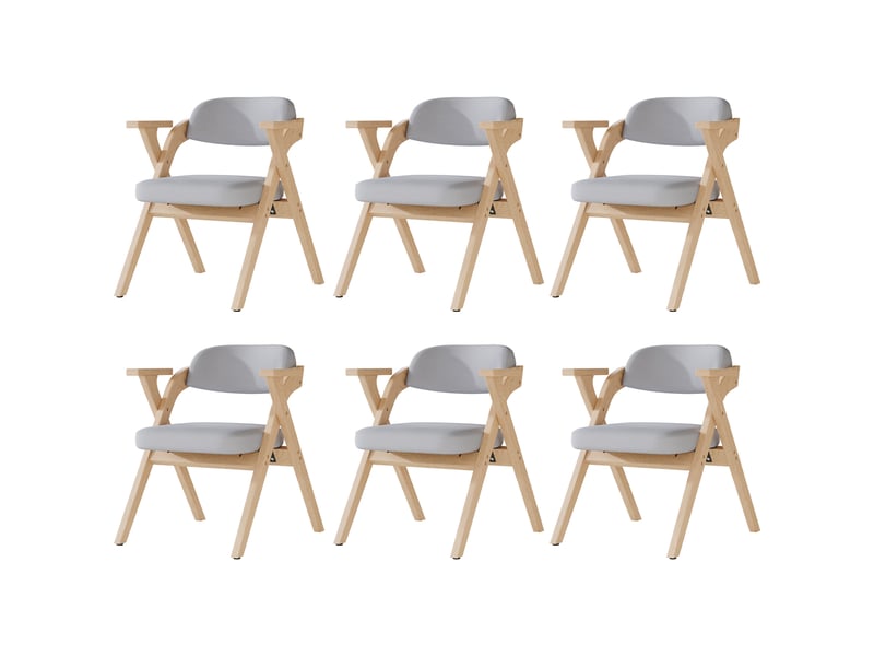  Lot de 2 chaises de salle à manger pliantes,64,5x66,5x76 cm,lin,gris  - Conforama A