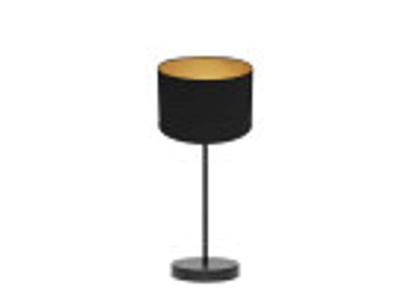  Fabrilamp anuska lampe à poser noir doré, abat-jour textile intérieur doré, 1 x e14, 46 cm 188671009 - Conforama B