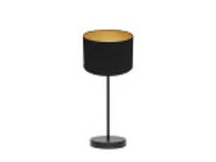 Fabrilamp anuska lampe à poser noir doré, abat-jour textile intérieur doré, 1 x e14, 46 cm