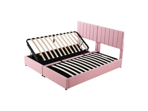 Lit coffre 180x200 cm BEAOK coloris rose