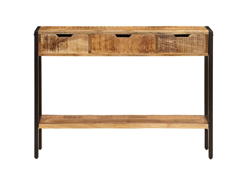  Buffet - bahut - meuble de rangement avec 3 tiroirs 110x35x75 cm bois de manguier massif  - Conforama C
