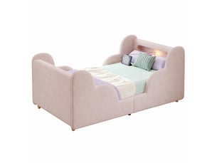 Lit simple 90x200 cm HAVRYA coloris rose