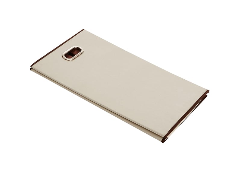  Panier à linge pliable rectangulaire blanc et marron pour chambre, salle de bain et chambre d'enfant  - Conforama D
