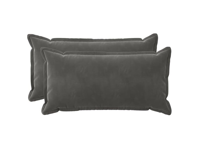  Lot de 2 coussins avec oreiller, coussins décoratifs houten gris foncé fløjl cf51057  - Conforama A