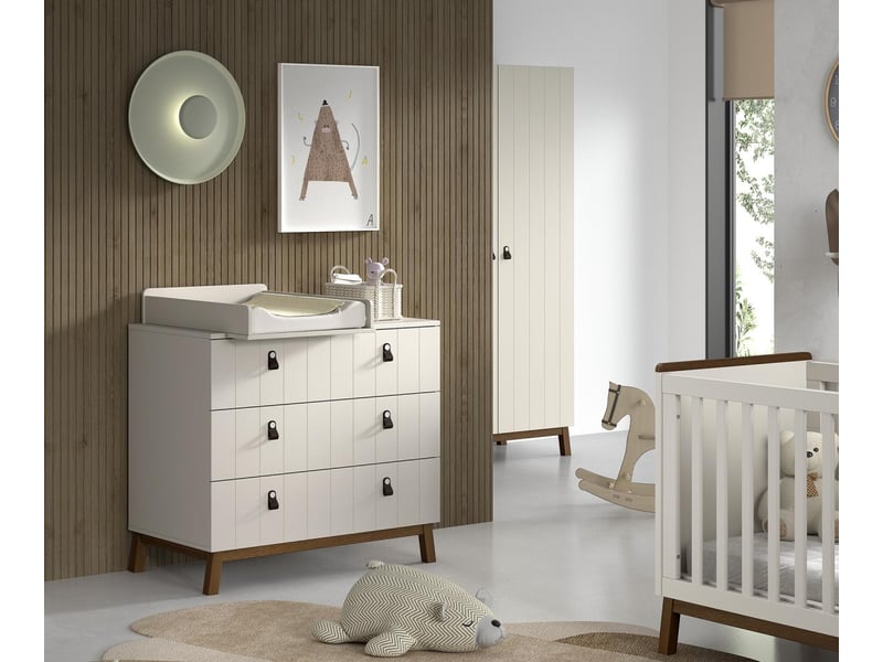  Ensemble chambre sezane commode + plan à langer clay SECO2104 - Conforama B