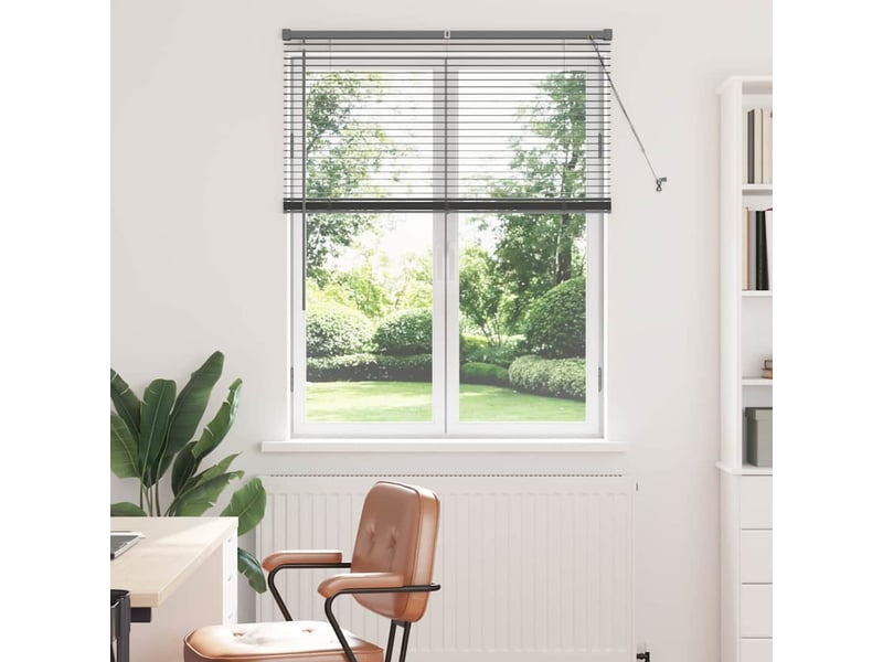 Store vénitien, store de fenêtre gris foncé 130 x 105 cm 25 mm aluminium cf47864 - Conforama B