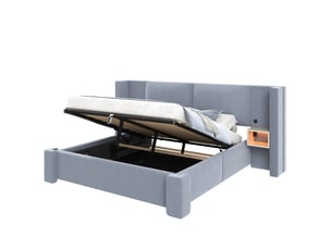 Lit coffre 180x200 cm HOMVRA coloris gris