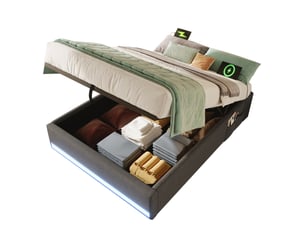 Sommier coffre 90x200 cm OKWISH épaisseur 32 cm vendu sommier coffre, sans matelas