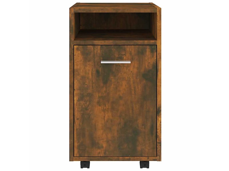  Armoire appoint à roues chêne fumé 33x38x60cm bois d'ingénierie  - Conforama C