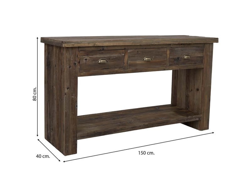  Console d'entrée en bois marron 150x40x80 cm h  - Conforama C