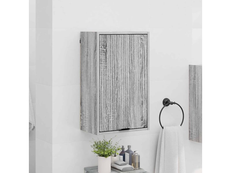 Cabinet de salle de bain, meuble de rangement gris sonoma 39x23.5x65 cm - Conforama D