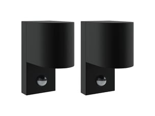 2 pièces applique murale extérieure noir 12x7x15 cm shl78147