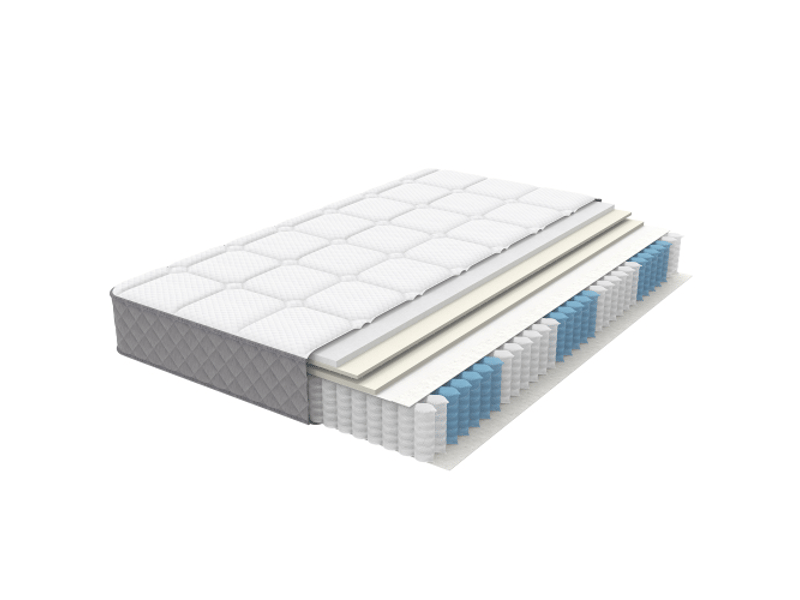 Matelas soutien renforcé 180x200 cm, mousse froide 7 zones à ressorts ensachés, fermeté h3 (mi-ferme), hauteur 20 cm, 4 poignées + sous vide - Conforama E