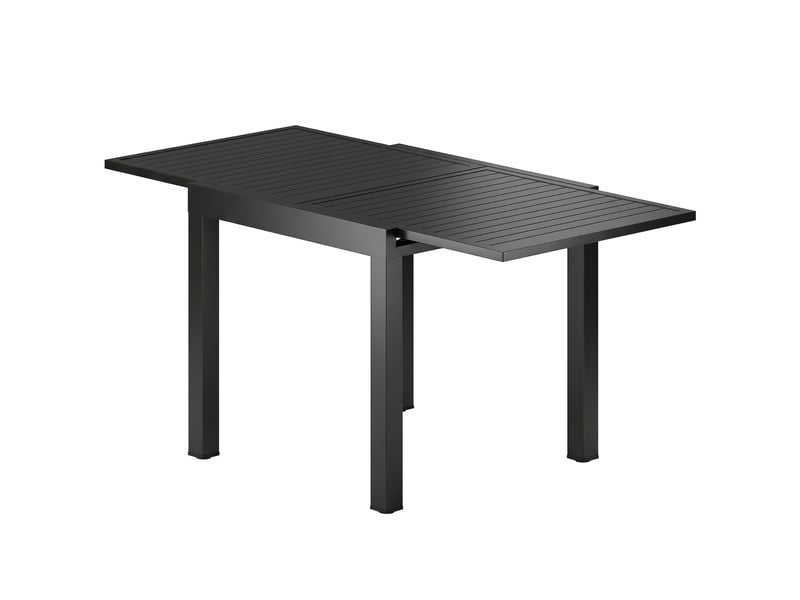  Table de jardin extensible 4-6 personnes en aluminium noir 80-160 x 80 x 75 cm  - Conforama B