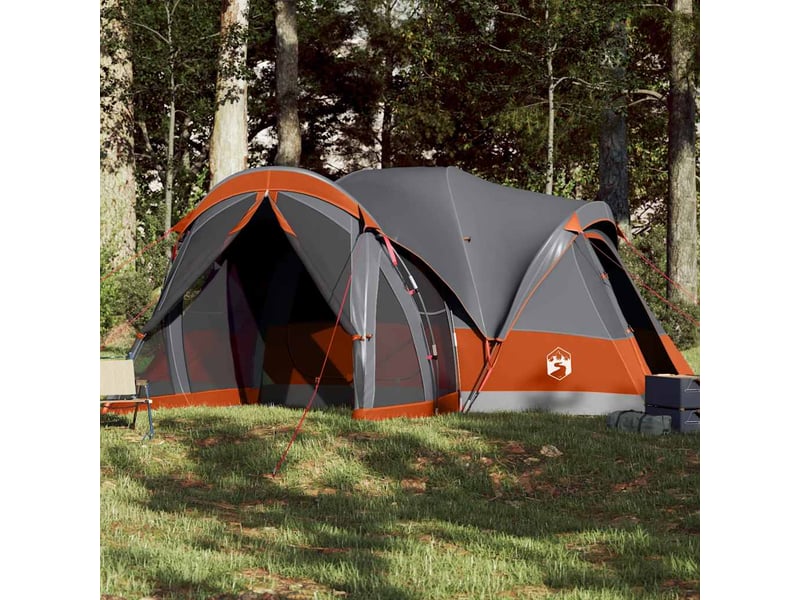  Tente de camping, tente familiale tipi 8 personnes gris et orange imperméable shl87116  - Conforama B