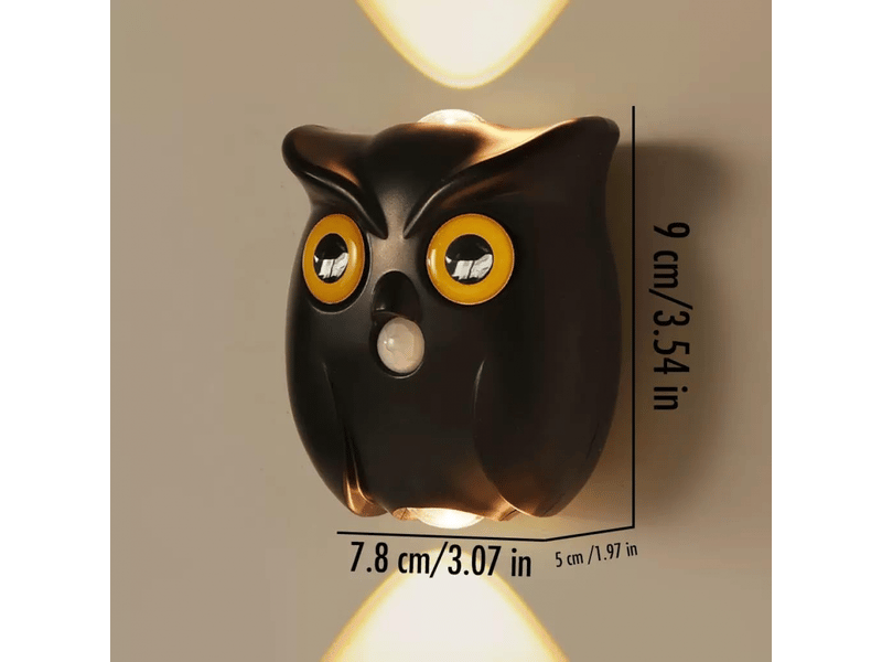  Veilleuse rechargeable à détecteur de mouvement – ​​lampe murale hibou, 3 modes de couleur, veilleuse sans fil pour chambre, couloir(noir  - Conforama B
