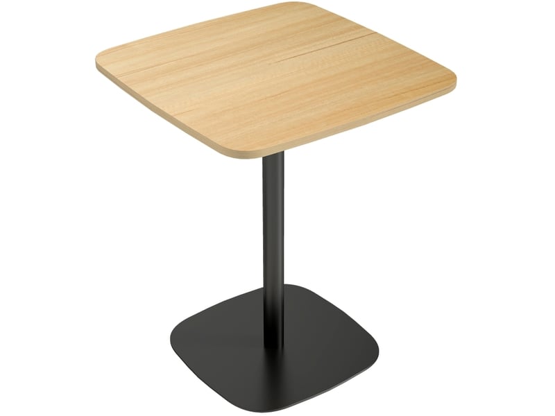  Table de salle à manger carrée 60 cm en mdf bois clair et noir, pour 2 personnes, idéale pour petits espaces  - Conforama A