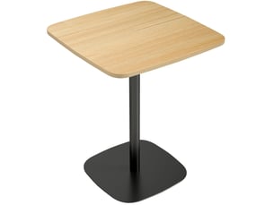 Table de salle à manger carrée 60 cm en mdf bois clair et noir, pour 2 personnes, idéale pour petits espaces