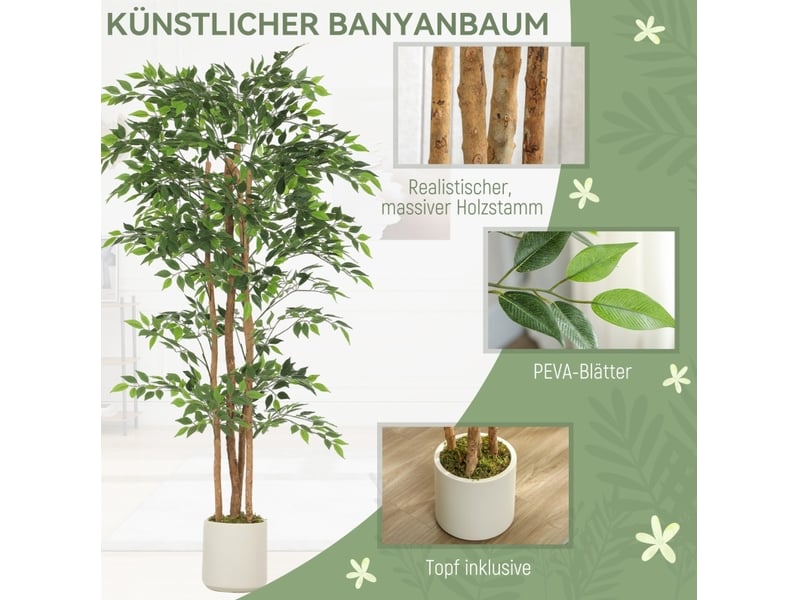  Arbre artificiel banyan 75x75x180 cm vert  - Conforama E
