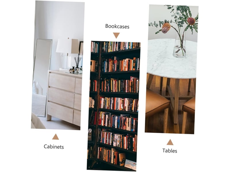  4pièces meuble rétro bois de jambes de table canapé pour élévation et rangement sous mobilier  - Conforama E