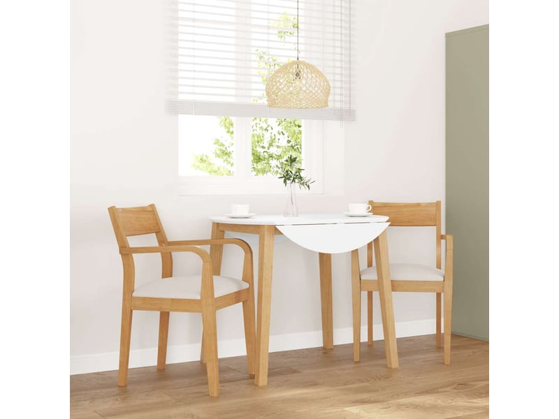  Lot de 2 chaise à manger, sièges de cuisine coussins naturel bois massif caoutchouc  - Conforama B