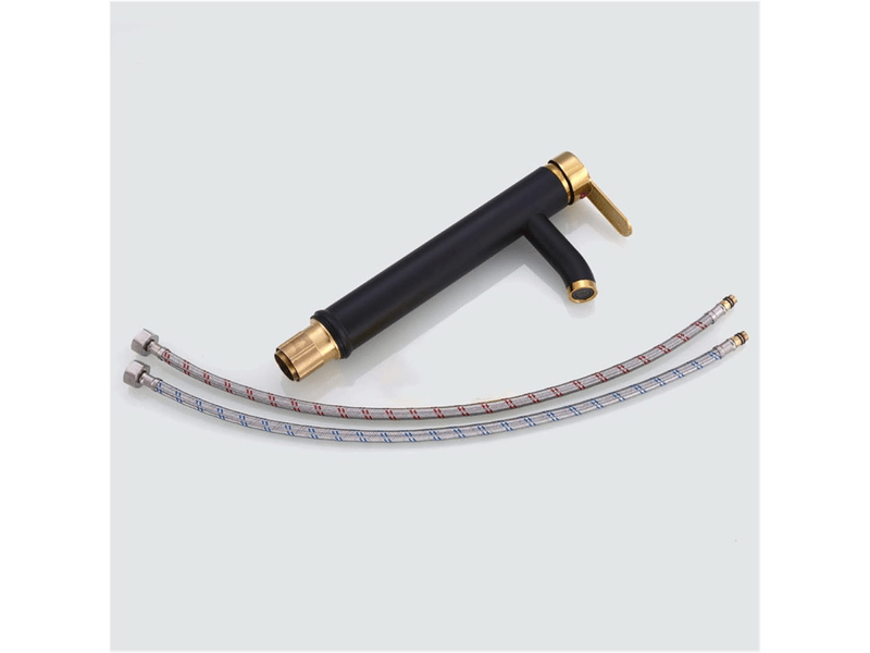  Robinet mitigeur eau chaude et froide, robinet de lavabo monocommande (couleur: noir or version haute)  - Conforama D
