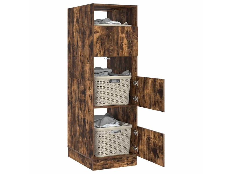 Armoire à laver chêne fumé 50x68x162 cm bois d'ingénierie - Conforama C
