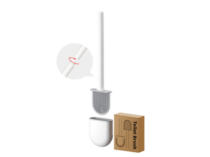 Brosse wc, brosse wc avec support en silicone, brosse wc avec support en silicone et installation rapide, blanc.