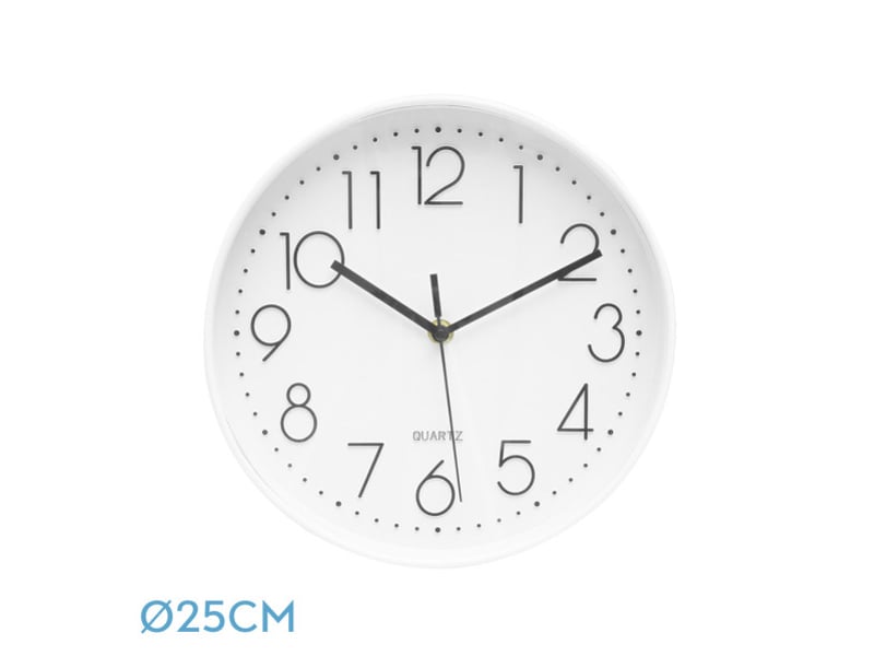  Horloge murale fabrilamp minuto ø 25 cm blanc mouvement continu 192110001 - Conforama A
