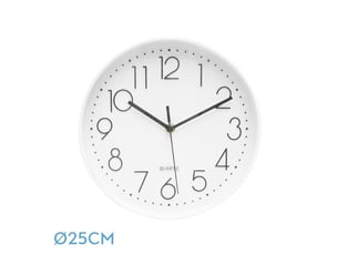 Horloge murale fabrilamp minuto ø 25 cm blanc mouvement continu