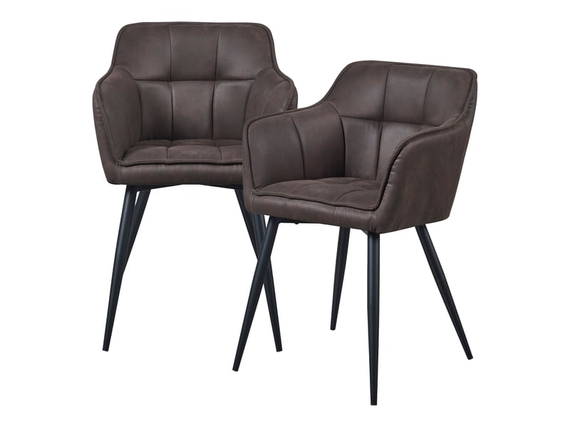  Lot de 2 chaises de salle à manger birmingham 82 x 60 x 59 cm marron foncé noir [en.casa] Birmingham - Conforama A