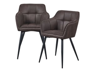 Lot de 2 chaises de salle à manger birmingham 82 x 60 x 59 cm marron foncé noir [en.casa]