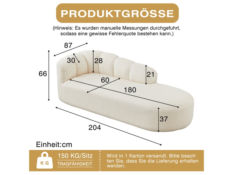  Fauteuil relax sans accoudoirs à dossier ondulé  - assise rembourrée, chenille - beige  - Conforama D
