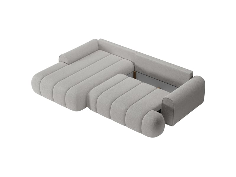  Selsey dandelino - canapé d'angle convertible - en bouclette gris clair avec revêtement - côté gauche DANDELINO - Conforama A