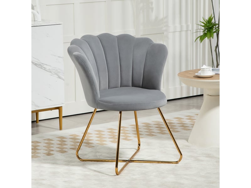  Fauteuil en velours avec pieds en acier gris 69x64x80 cm  - Conforama B