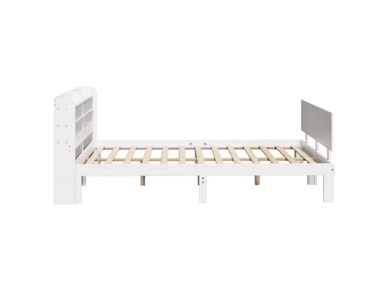  Lit double- lit adulte -  cadre de lit avec tête de lit sans matelas blanc 150x200 cm  - Conforama D