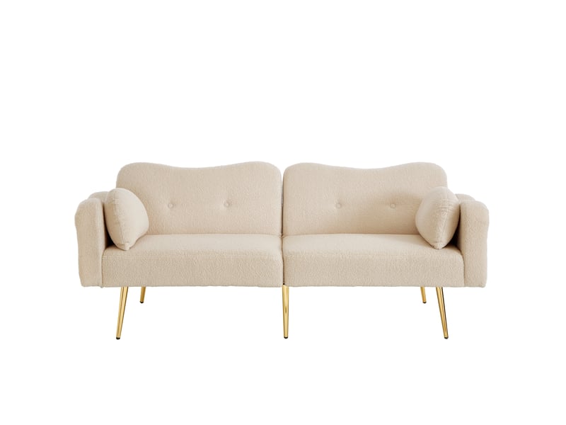  Canapé-lit 2 places 175x79x82 cm dossier réglable bois beige naturel sans matelas  - Conforama A