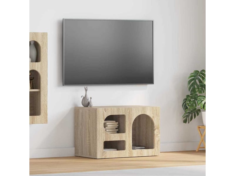  Meuble tv - banc tv - meuble de rangement elst 60 x 35 x 40 cm chêne sonoma bois d'ingénierie  - Conforama B