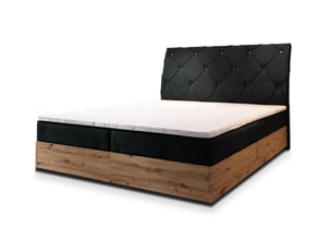 Lit avec rangement 140x200 cm <strong>MASSENO</strong>  <strong></strong> coloris noir