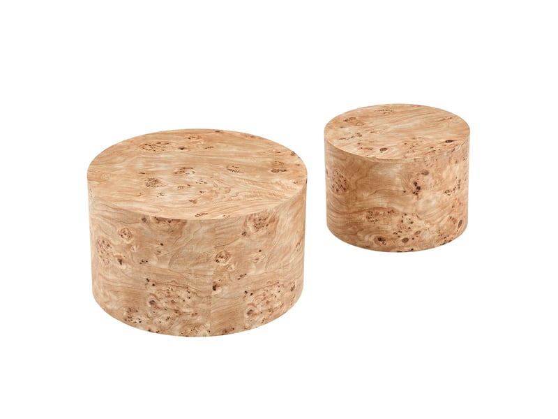  Set 2 tables basses gigognes effet bois mdf - rangement avec couvercle amovible - 62.844 cm  - Conforama A