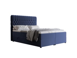 Lit coffre 160x200 cm IDOHOME  ALBA coloris bleu