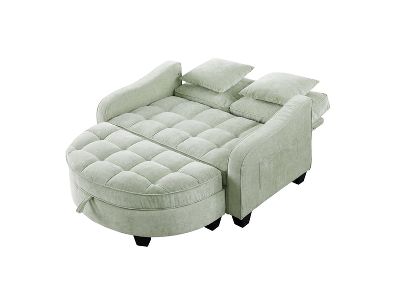 Canapé convertible, canapé-lit, en tissu, 2 en 1, avec pouf, pour salon, chambre, mobilier pour espace de vie, bureau - Conforama B