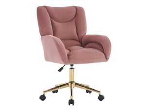 Fauteuil de bureau <strong>MERAX</strong> <strong>chaise de bureau rose</strong> avec assise réglable en hauteur