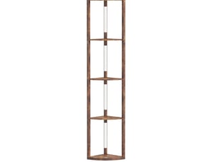 Lampadaire led avec étagères 41 x 29,5 x 163,5 cm marron rustique, mdf et pvc, variateur 5 niveaux