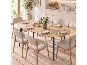 Table à manger extensible ovale 4-6 pers. Design industriel