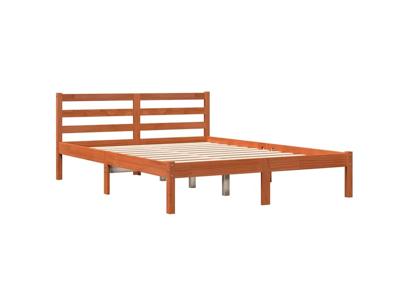  Lit double- lit adulte -  cadre de lit sans matelas  marron 120x190cm bois pin massif  - Conforama B