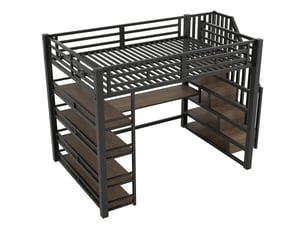 Lit mezzanine 140x200 cm IKSETERA TRADING LTD coloris noir